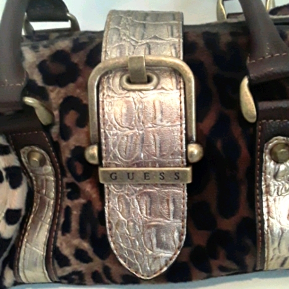 Guess Handbags - Guess Leopard Gold Handbag